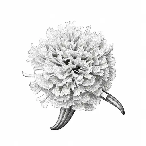 carnation, aster, marigold tattoo design idea