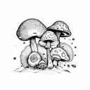 Psychedelic mushrooms. tattoo design idea