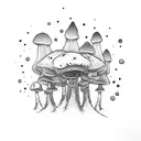 Psychedelic mushrooms. tattoo design idea