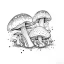 Psychedelic mushrooms. tattoo design idea