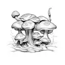 Psychedelic mushrooms. tattoo design idea