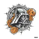 darth vader and death star tattoo design idea