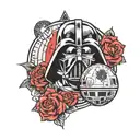 darth vader and death star tattoo design idea