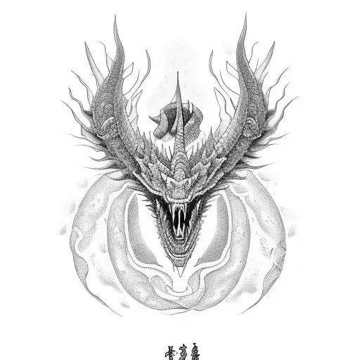 dragón oriental pensado para una pierna en vertical  tattoo design idea