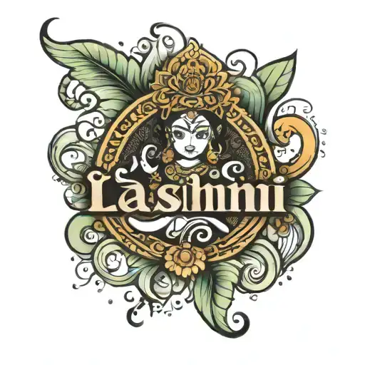 lakshmi name together tattoo design idea