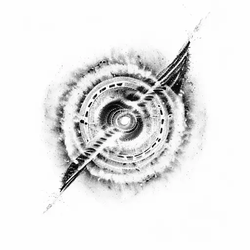 A tornado forming from a movie reel tattoo design idea