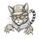 cat rapper tattoo design idea