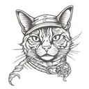 cat rapper tattoo design idea