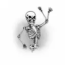 female skeleton dancing alone  tattoo design idea