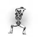 female skeleton dancing alone  tattoo design idea