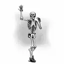 female skeleton dancing alone  tattoo design idea