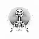 female skeleton dancing alone  tattoo design idea