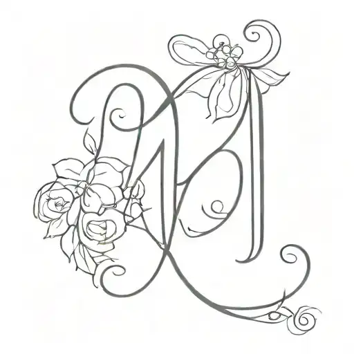 handwritten initials MBJ tattoo design idea