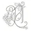 handwritten initials MBJ tattoo design idea