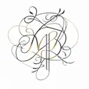 handwritten initials MBJ tattoo design idea