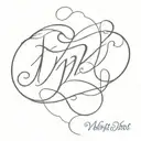 handwritten initials MBJ tattoo design idea