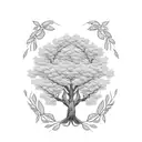 A family tree with branches made of dollar bills, symbolizing the client's dedication to providing a nice life for their loved ones tattoo design idea