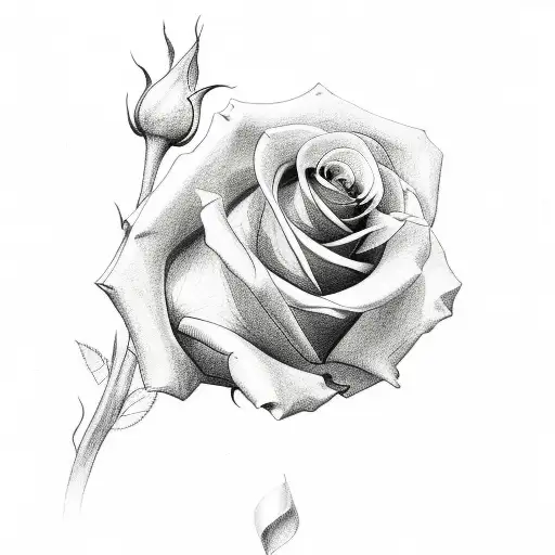 roses and musical notes tattoo design idea