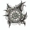 time running pain collapse tattoo design idea