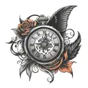 time running pain collapse tattoo design idea