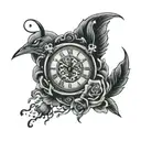 time running pain collapse tattoo design idea