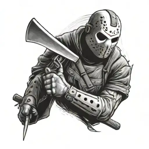 Jason voorhees holding machete tattoo design idea