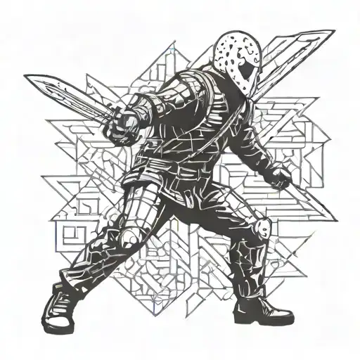 Jason voorhees holding machete tattoo design idea