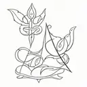 moksh and shiv trishul tattoo design idea