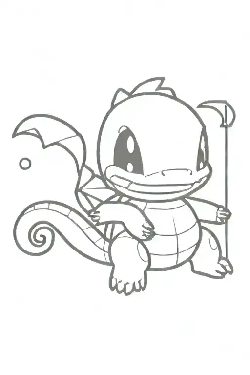 Create a tattoo Charmander in pixel art tattoo design idea