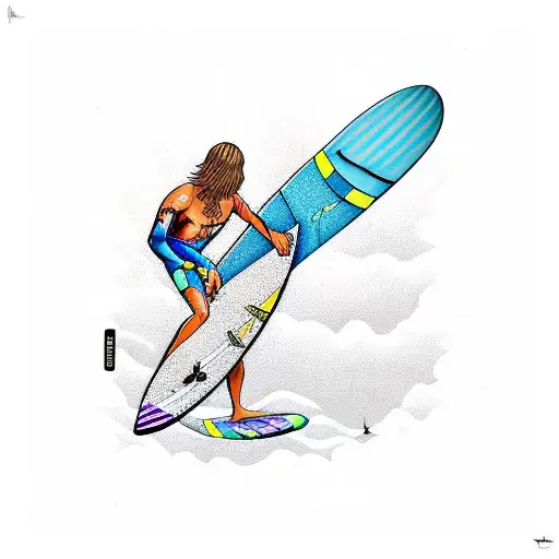 Surfboard  tattoo design idea