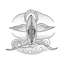 Surfboard tattoo design idea