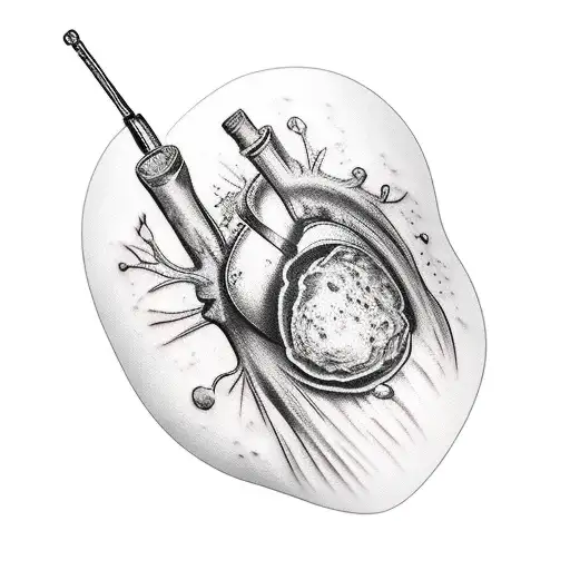 Mitral Valve bursting with wine tattoo design idea