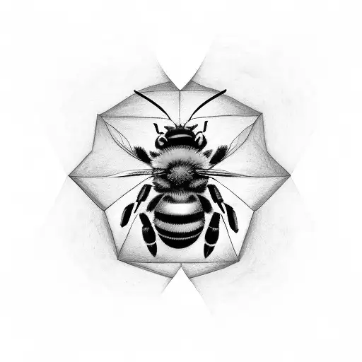 queen bee emerging from honeycomb tattoo design idea