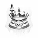 melting chess king tattoo design idea