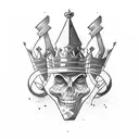 melting chess king tattoo design idea