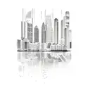 Miami skyline within a heartbeat form tattoo design idea