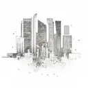 Miami skyline within a heartbeat form tattoo design idea