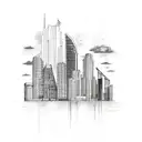 Miami skyline tattoo design idea