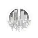 Miami skyline tattoo design idea