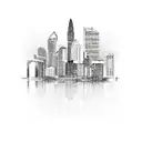 Miami skyline horizontally tattoo design idea