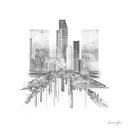 Miami skyline horizontally tattoo design idea