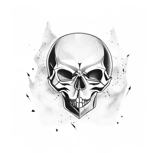 Blackwork Skull With Crow Tattoo Idea Blackink Ai