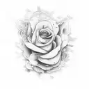 fish scales and flowers tattoo design idea