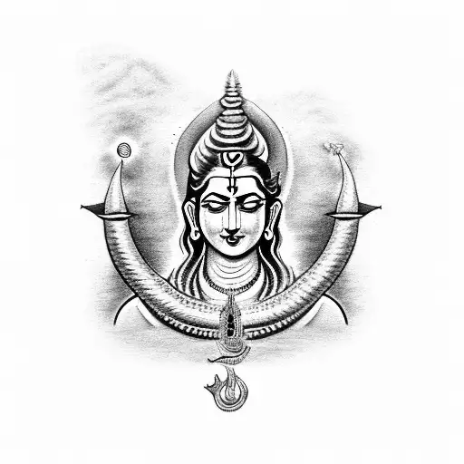 lord shiva with trident and third eye tattoo tattoo design idea