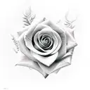 rose with two snakes around it tattoo design idea