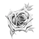 rose with two snakes around it tattoo design idea