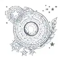 Gemini celestial moon stars tattoo design idea