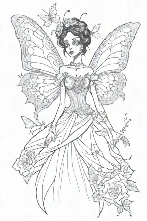 corpse bride butterfly  tattoo design idea