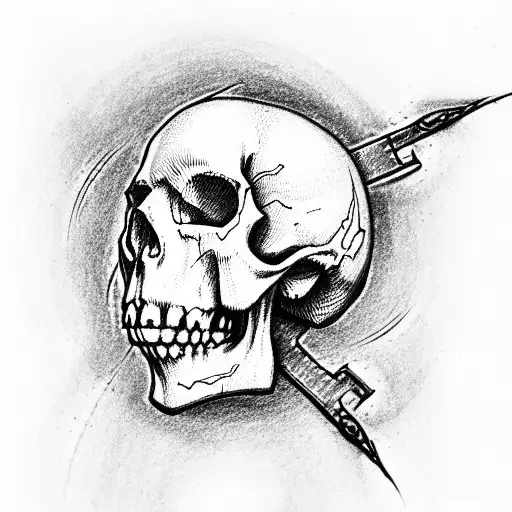 The skull on the cross tattoo design idea