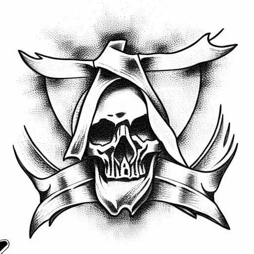 The skull on the cross tattoo design idea